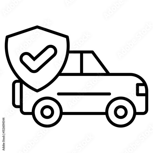Car Insurance Outline Icon