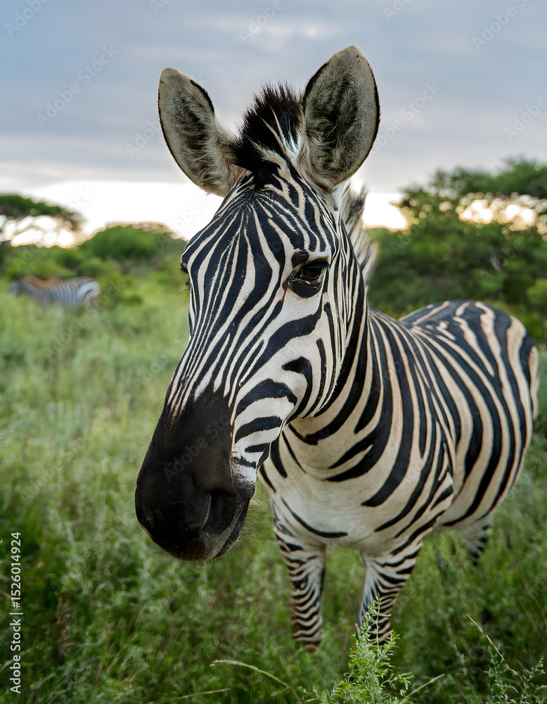 Naklejka premium African Plains: Zebra and Companion 