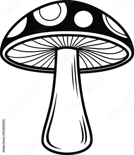 Mushroom icon, vector art, silhouette design