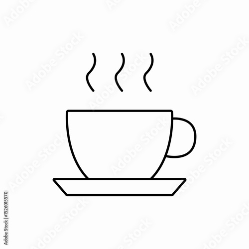 hot coffee cup icon vector sign