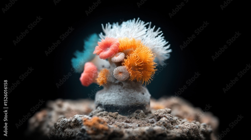 Fototapeta premium Tiny coral cluster, vibrant colors