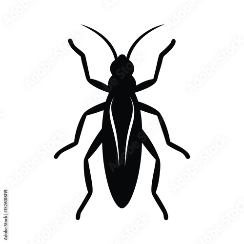 vector illustration of a silhouette of thrips