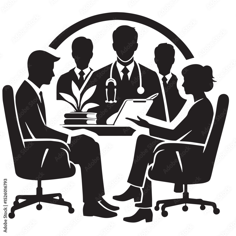 Obraz premium Business Meeting and Collaboration Silhouette
