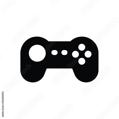 Simple black game controller icon design element