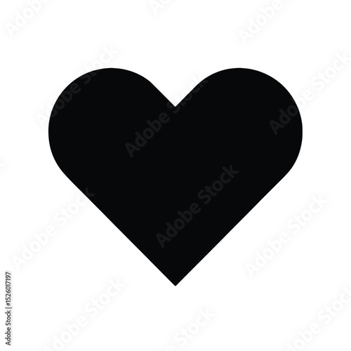 Simple black heart shape icon love symbol graphic design element