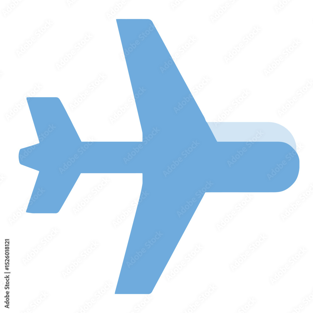 Obraz premium Simple blue airplane icon air travel flight journey transportation