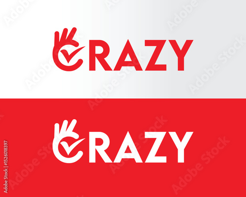 crazy logo - crazy wordmark logo 