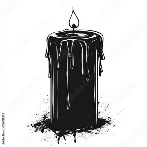 candle silhouette , black a...