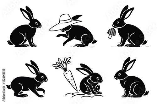 vector set of rabbits