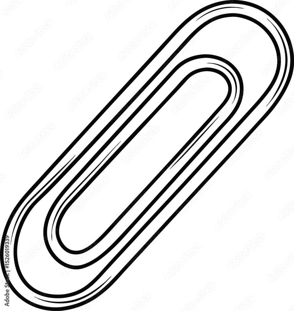 Paperclip icon, office silhouette, stationery vector
Paperclip icon, office silhouette, stationery vector