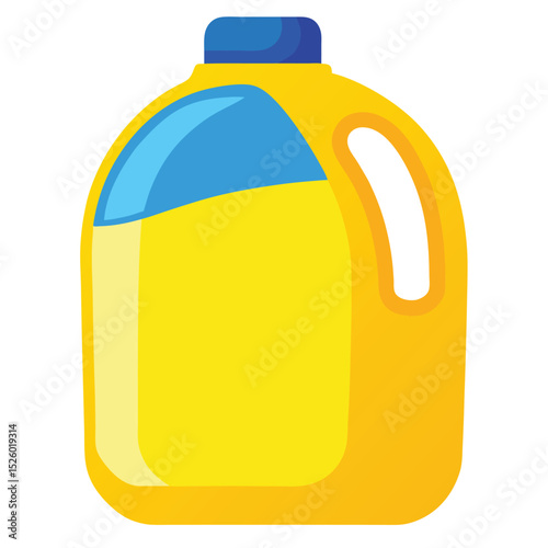 Bright Yellow Plastic Bottle with Blue Lid and Handle Design
