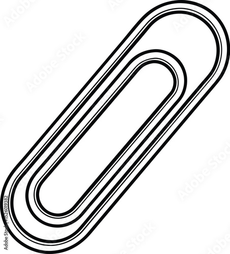 Paperclip icon, office silhouette, stationery vector







