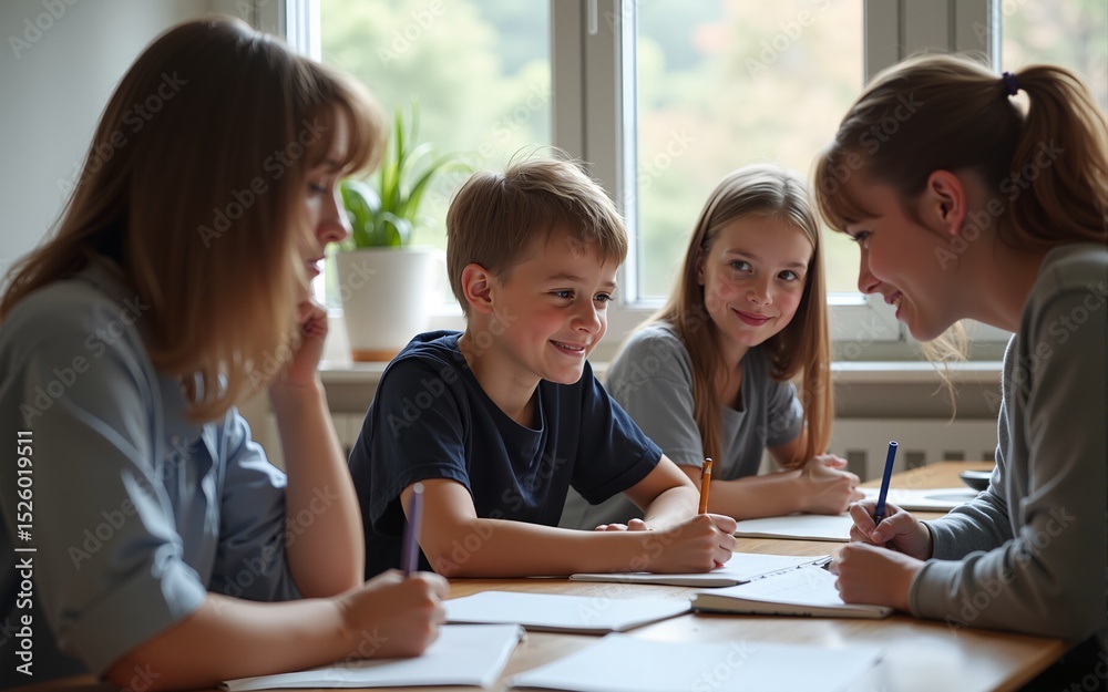 group of students talking and writing at school. High quality group of students talking and writing at school. High quality