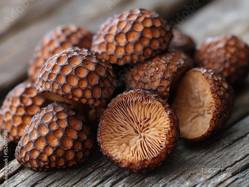 A close-up of fresh morrel ...