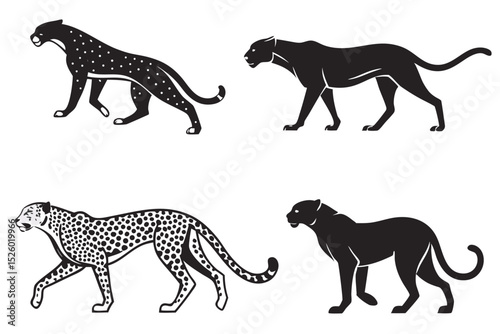 set of wild animals