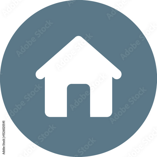Simple home icon blue circle background design element