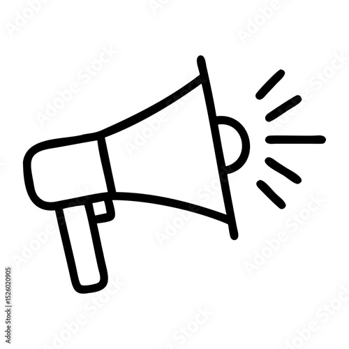 Simple Megaphone Vector Line Art Perfect for Announcements and UI Design