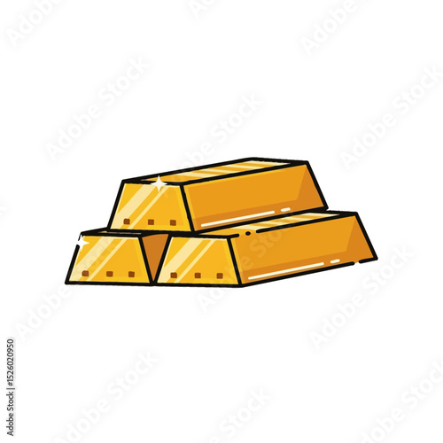 Three Gold Bars: Wealth, Finance, and Luxury Concept Illustration