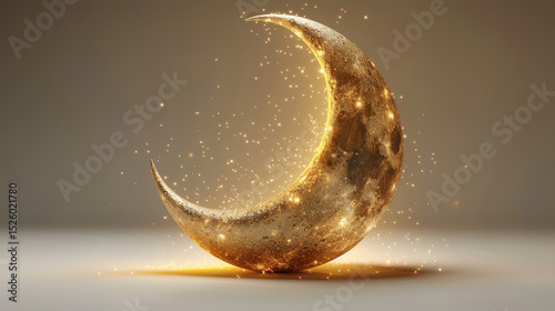 Vector golden moon for on white ground .jpeg