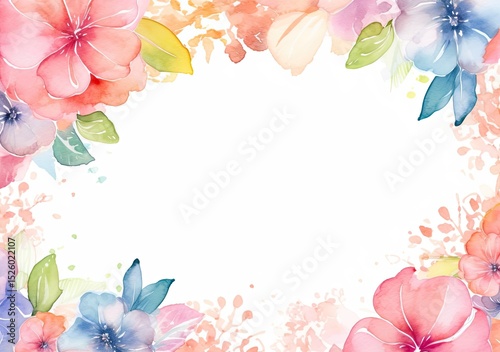 Watercolor floral frame