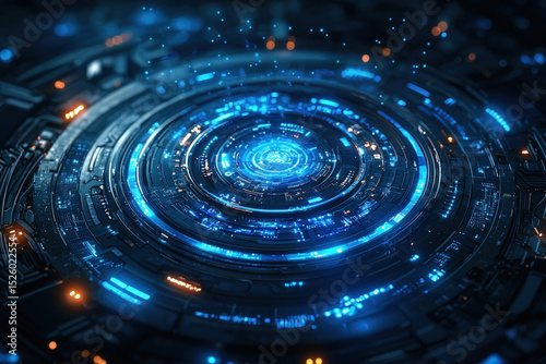 A futuristic blue abstract ...