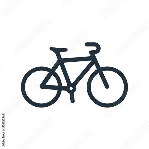 Simple line drawing of a bicycle icon for cycling