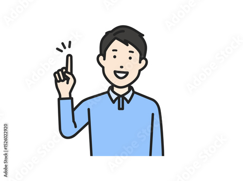 指をさす,私服男性