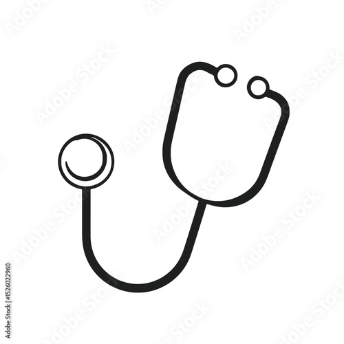 Simple line drawing of a medical stethoscope