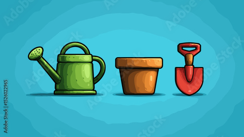 Gardening tools displayed on a bright background for home gardening enthusiasts and plant lovers