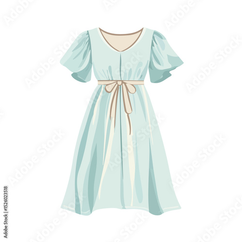 2D flat vector illustration of Nightgown, isolated on a white background.
