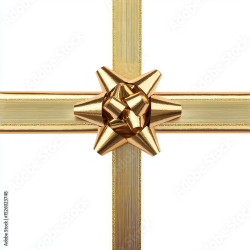 gold gift ribbon isolated