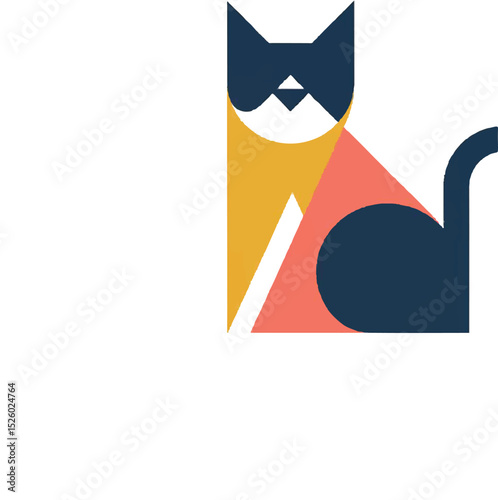 A cartoon cat vector illustration icon animal art book design symbol card
