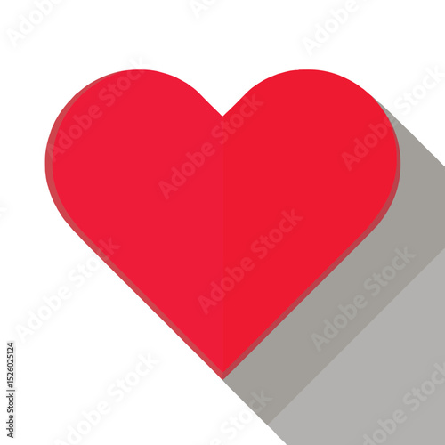 Simple red heart icon love symbol valentine day design