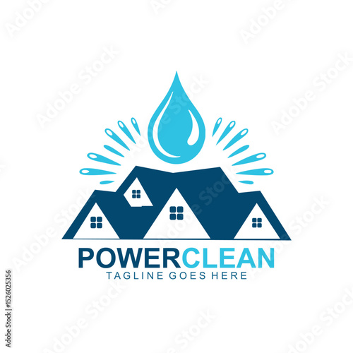 House Washing and Exterior Cleaning Business Logo Design Vector