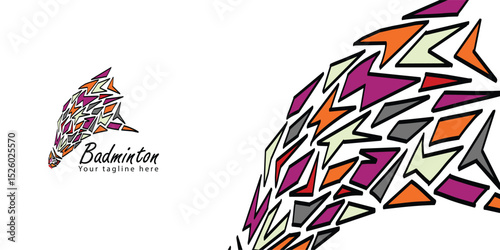 badminton open tournament template design, Shuttlecock logo vector