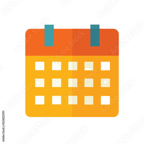 Simple yellow calendar icon design for scheduling apps