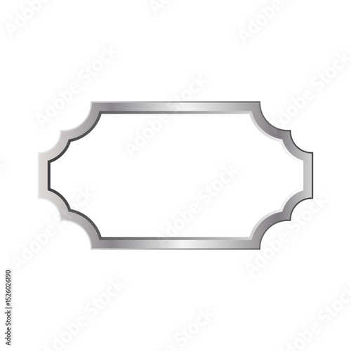Eslimi Tazhib Iranian Art Design Text Box Modern Vector. Isolated On White Background