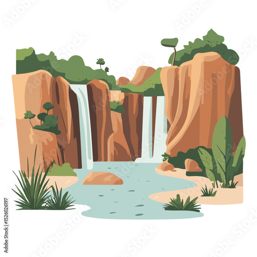 Natural Heritage Sites illustration vector 2D flat, isolated on a white background.