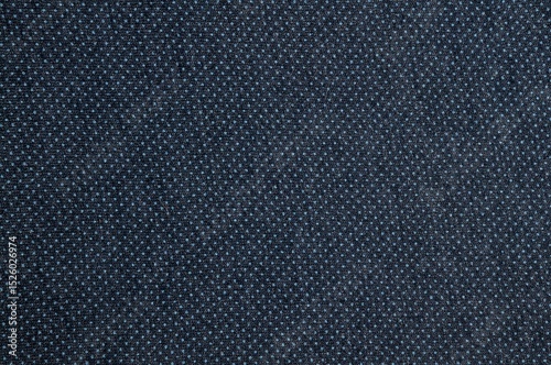 A close-up shot of a dark blue fabric with a pattern of white dots.
