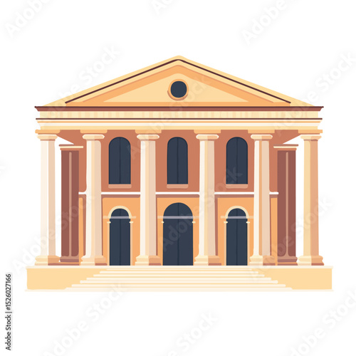 National Archaeological Museums vector 2D flat illustration, isolated on a white background.
