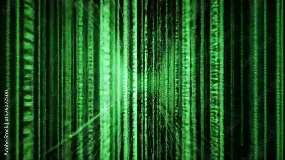 Abstract green digital background with matrix-like lines