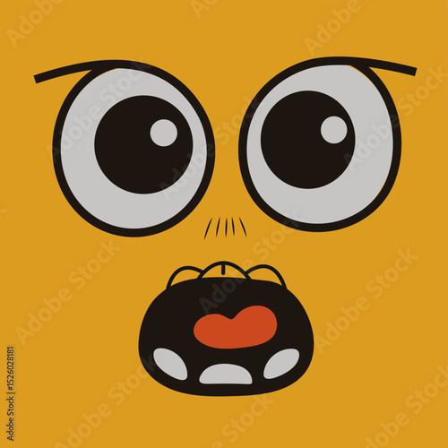 Funny Cartoon Emotion. Positive Graphic Design.