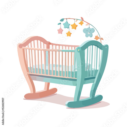 Sleeping Baby Bed Vector