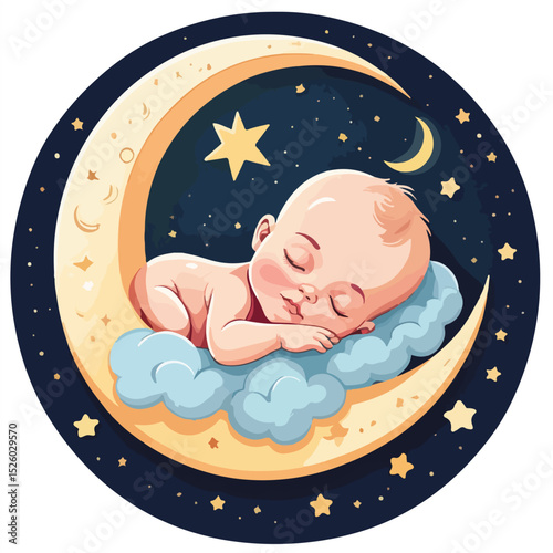 Baby Sleeping Moon Icon