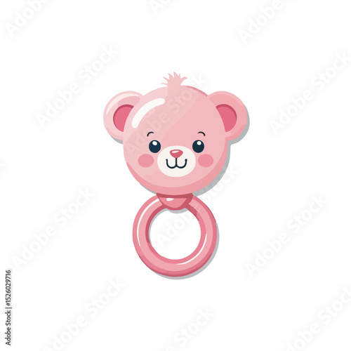 Pink Baby Rattle Vector