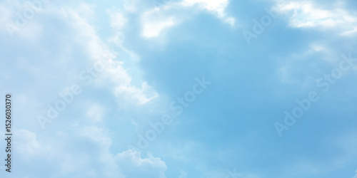 sunny sky blue light watercolor background. Aquarelle painting brush effect card paper textured canvas cloudy smoke space for text, entertaining card, template. aquamarine color graphics illustration