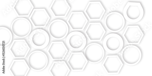 Elegant 3D White Light Geometric hexagon Technology Structure with Polygonal Honeycomb Details, Abstract Visuals, and Luxury Pattern Design Elements for a Contemporary High-Tech Background