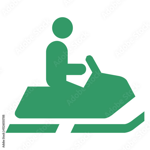 Snowmobile icon green