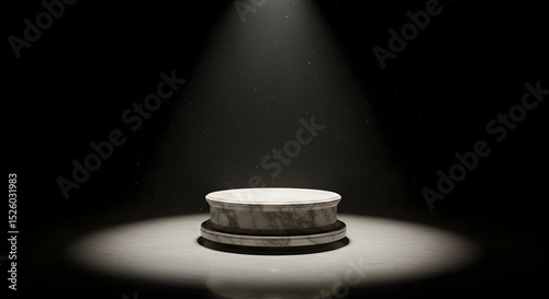 Illuminated Marble Pedestal: A Dramatic Studio Still Life