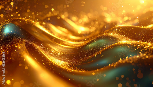 A shimmering, golden wave of light and texture creating a mesmerizing visual effect.
